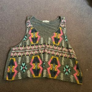 Bright tribal pattern forever 21 cropped tank top